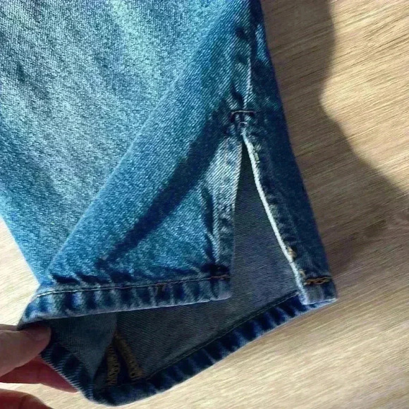 Free People Rocky Mountain Patchwork High Rise Straight Leg Jeans Blue sz 26 - Picture 10 of 11